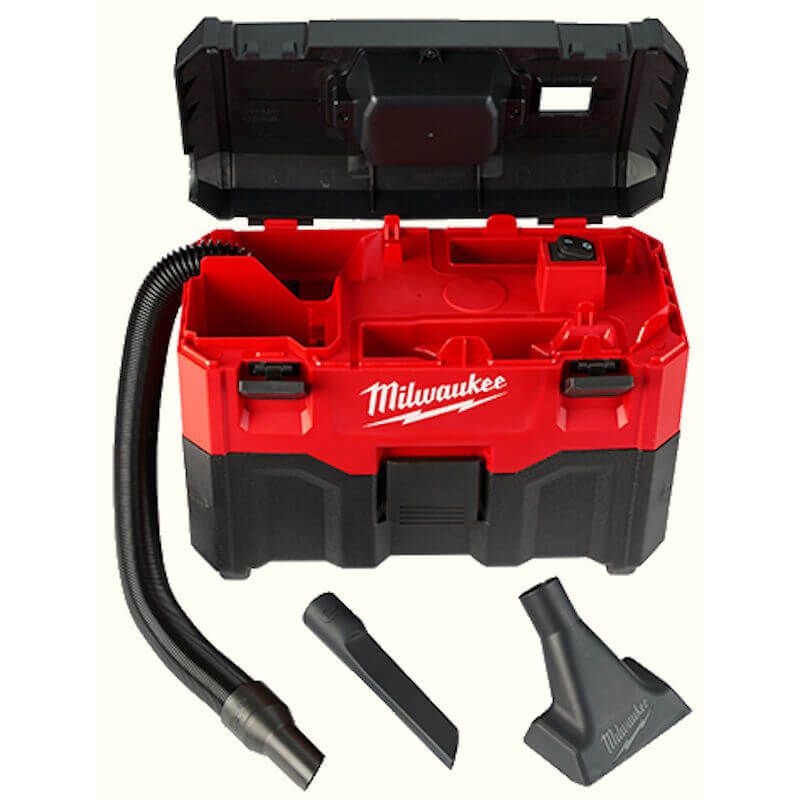 MILWAUKEE® M18 Wet/Dry Vacuum – High-powered 18V motor, HEPA filtration, and versatile suction for jobsite cleanup with onboard accessory storage. MILWAUKEE® M18 Wet/Dry Vacuum – High-powered 18V motor, HEPA filtration, and versatile suction for jobsite cleanup with onboard accessory storage.